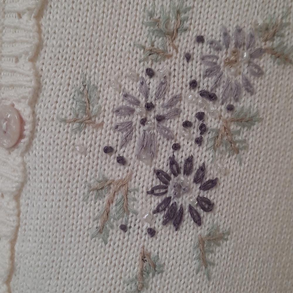 Short Sleeve Button Down Sweater - image 3